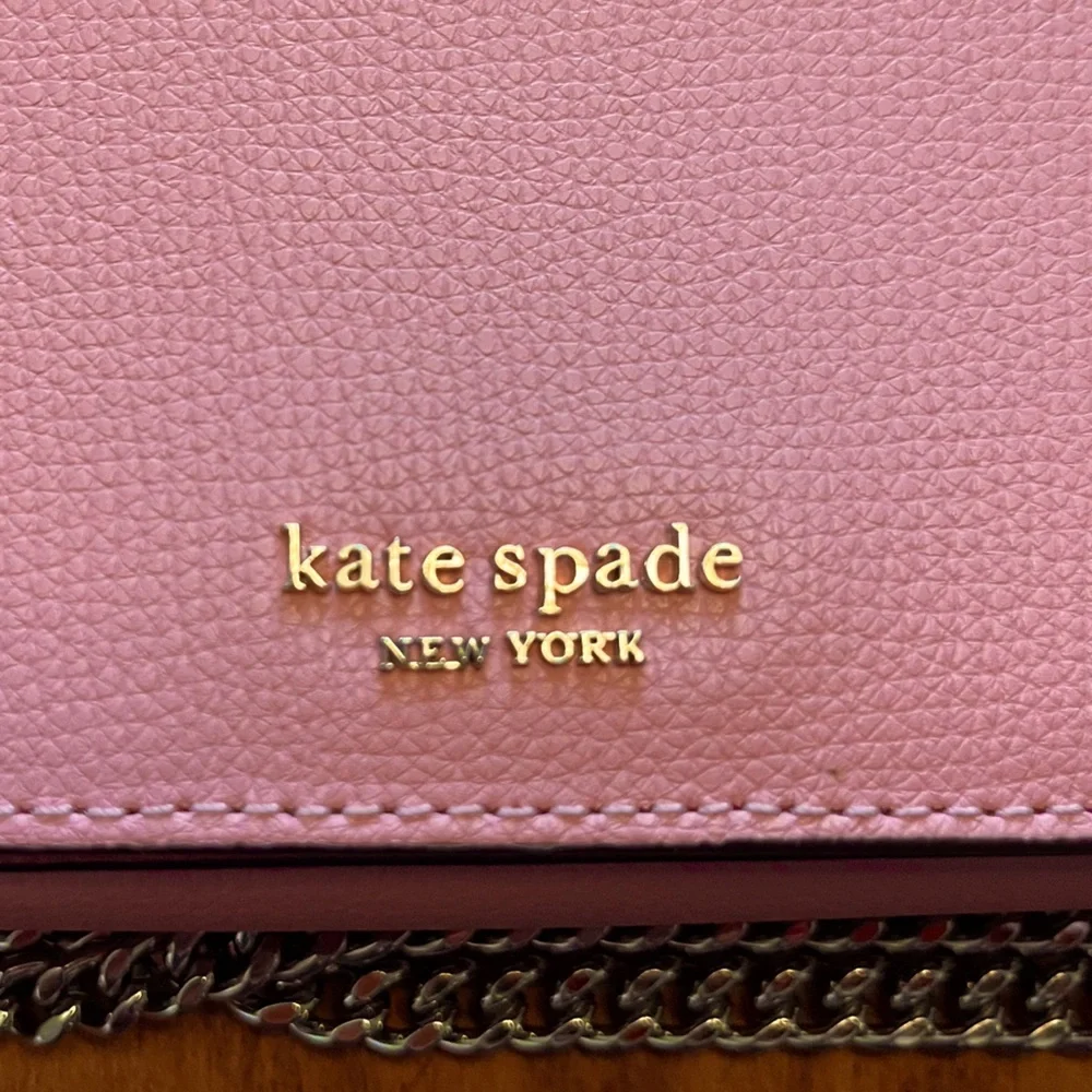 Kate Spade Candy Pink Crossbody Leather Purse With Chain Handle - Picture 3 of 12